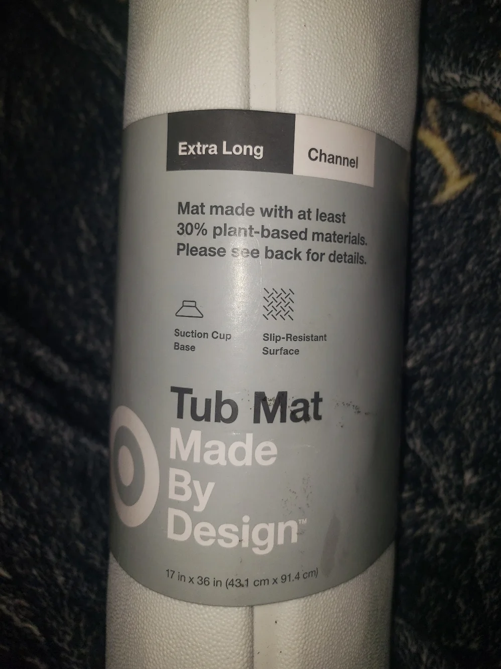 Extra Long Tub Mat -Design White